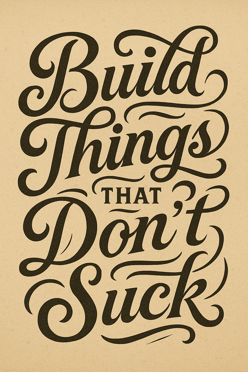 Build Things that Don't Suck