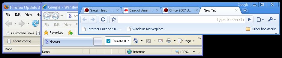 Browser Sizes Compared - Mozilla, IE and Chrome